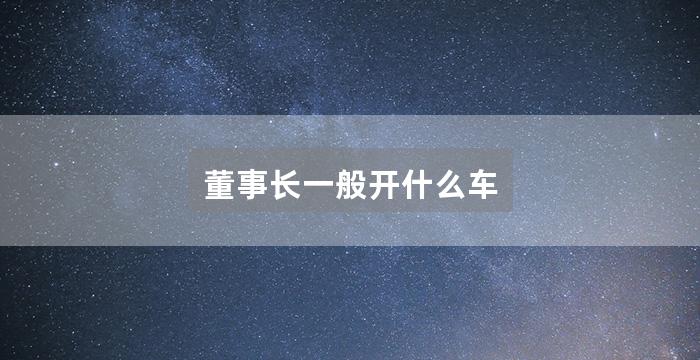 董事长一般开什么车