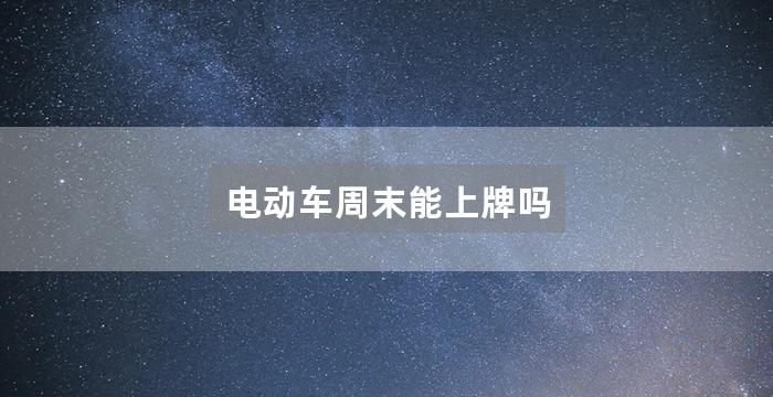 电动车周末能上牌吗