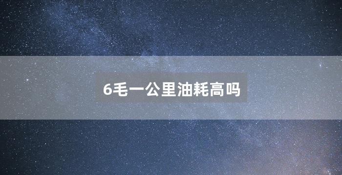 6毛一公里油耗高吗