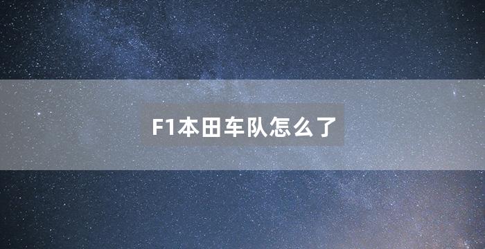 F1本田车队怎么了