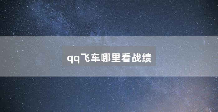 qq飞车哪里看战绩